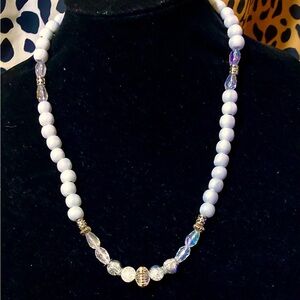 Wood & crystal choker